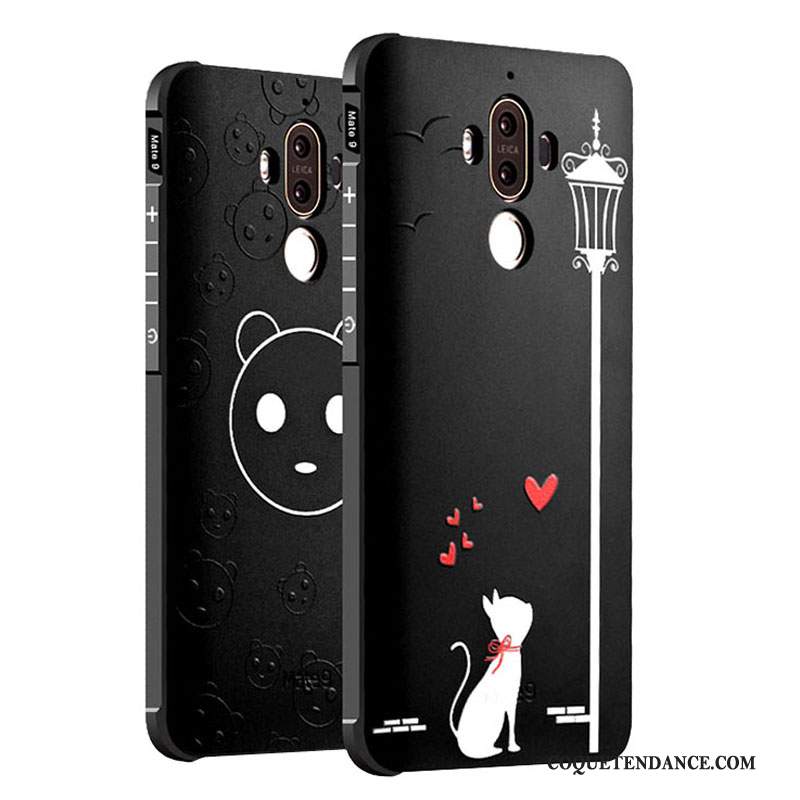 Huawei Mate 9 Coque Dessin Animé Tout Compris Incassable Noir Étui