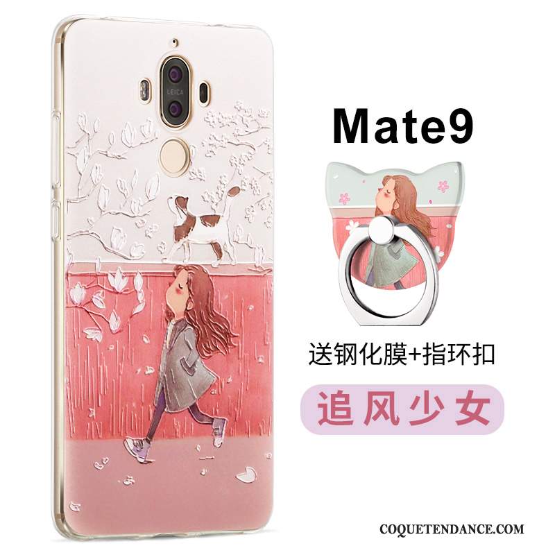 Huawei Mate 9 Coque Protection Rose Silicone Créatif Fluide Doux