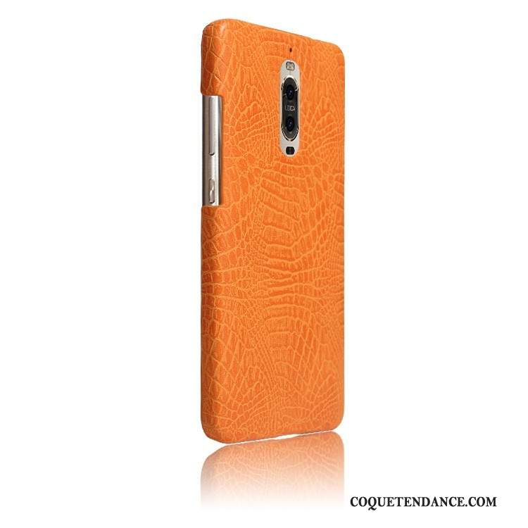 Huawei Mate 9 Pro Coque Crocodile Étui En Cuir Jaune Protection