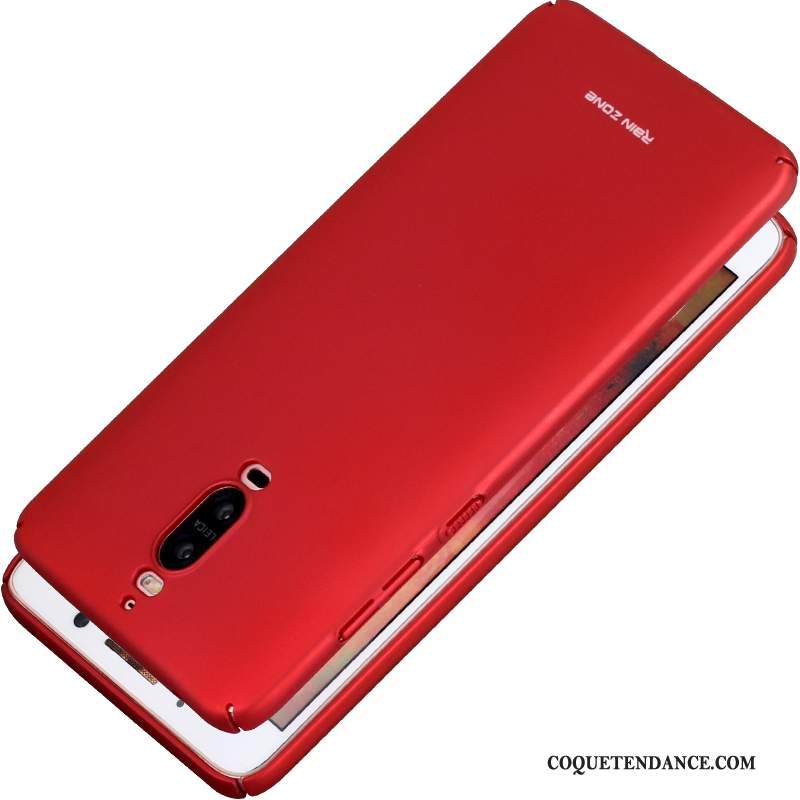 Huawei Mate 9 Pro Coque Étui Délavé En Daim Rouge Incassable De Téléphone