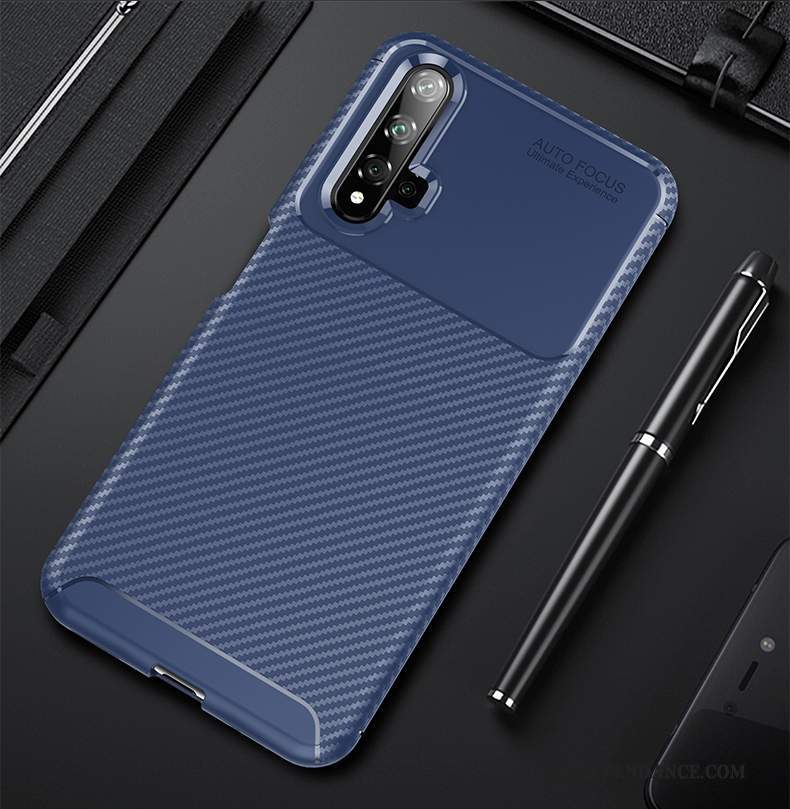 Huawei Nova 5t Coque Bleu Incassable Silicone Fluide Doux Tout Compris