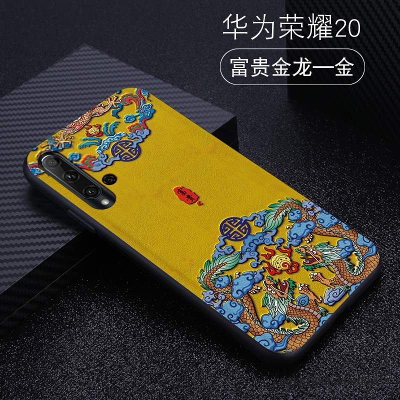 Huawei Nova 5t Coque Créatif De Téléphone Vert Jaune Modèle Fleurie