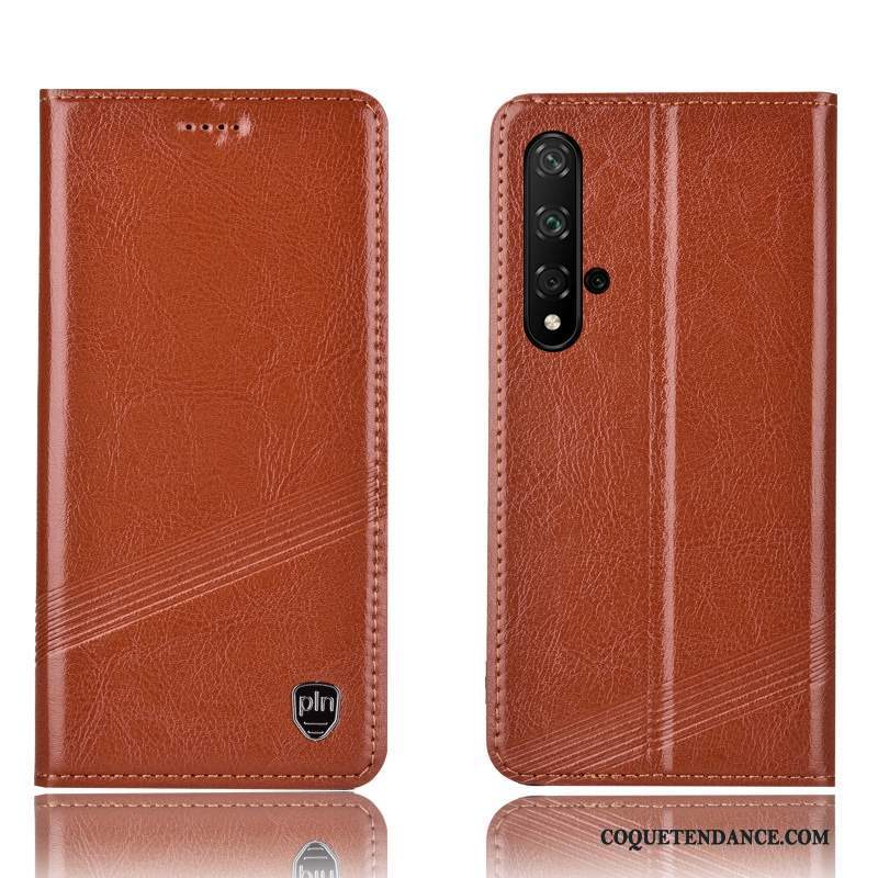 Huawei Nova 5t Coque Étui Housse Cuir Véritable Protection De Téléphone