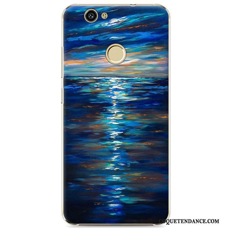 Huawei Nova Coque De Téléphone Difficile Transparent Bleu Peinture