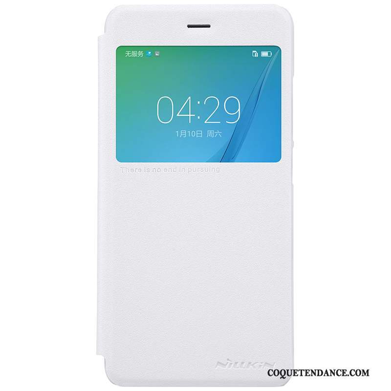 Huawei Nova Coque Étui Étui En Cuir Blanc Windows De Téléphone