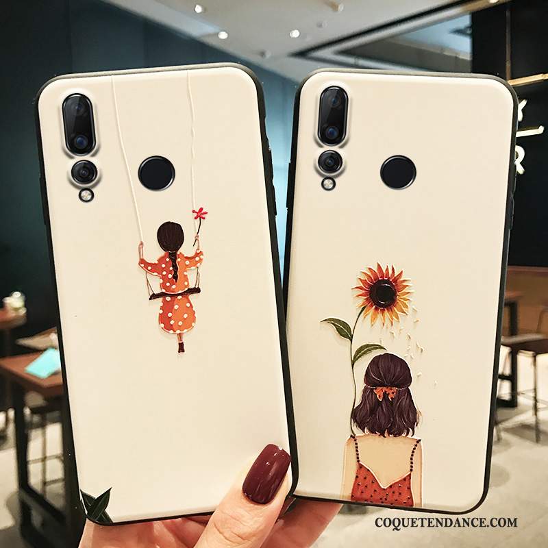 Huawei P Smart+ 2019 Coque Délavé En Daim Silicone Gaufrage Petit De Téléphone