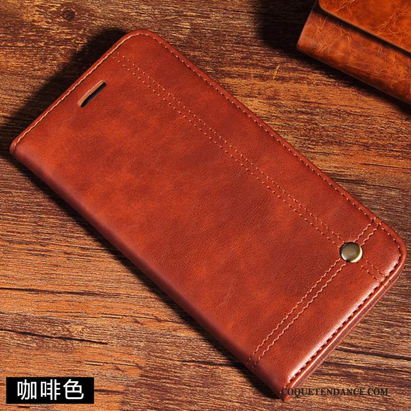 Huawei P Smart 2019 Coque Membrane Tempérer Marron De Téléphone Étui En Cuir