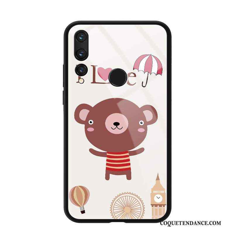 Huawei P Smart+ 2019 Coque Miroir Net Rouge Dessin Animé Tout Compris Charmant