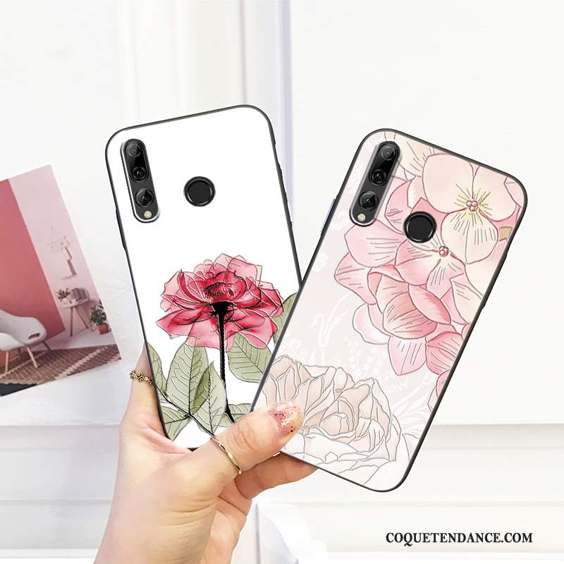 Huawei P Smart+ 2019 Coque Personnalité Silicone Rose Délavé En Daim Incassable