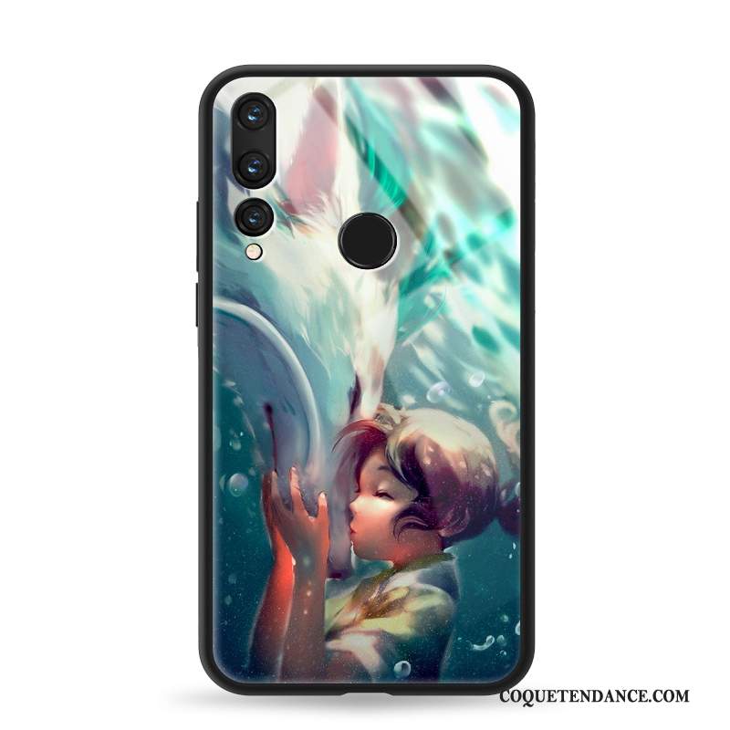 Huawei P Smart+ 2019 Coque Étui Verre Vert Silicone Marque De Tendance