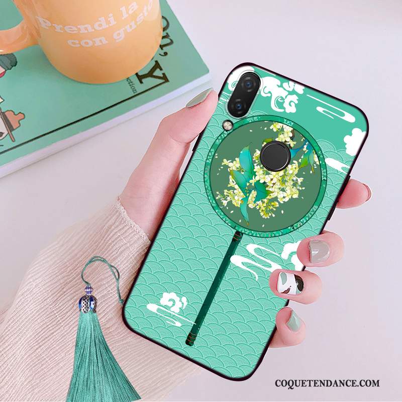 Huawei P Smart+ 2019 Coque Étui Vert Silicone Fluide Doux Tendance