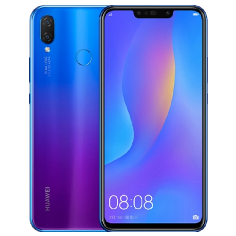 Huawei P Smart+ Coque Couvercle Arrière Verre Bleu