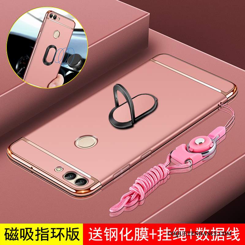 Huawei P Smart Coque Créatif Étui Rose Magnétisme