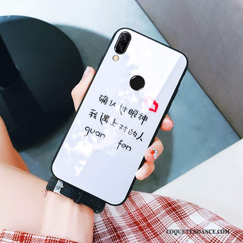 Huawei P Smart+ Coque De Téléphone Marque De Tendance Tout Compris Verre Blanc