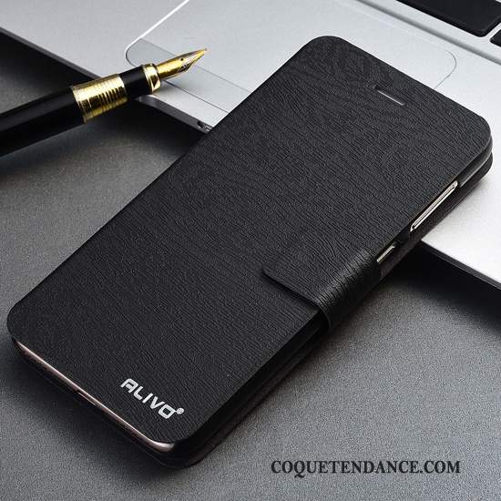 Huawei P Smart Coque De Téléphone Étui En Cuir Noir Protection Housse