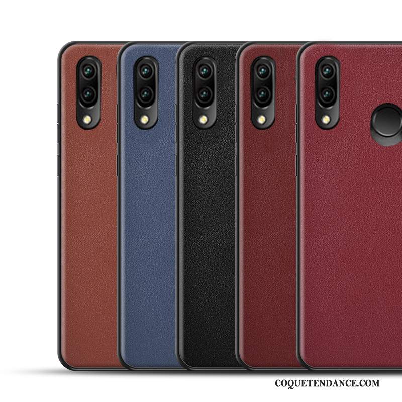 Huawei P Smart+ Coque Très Mince Business Luxe Nouveau Cuir Véritable