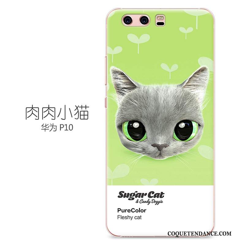 Huawei P10 Coque Peinture Dessin Animé Incassable Vert Protection