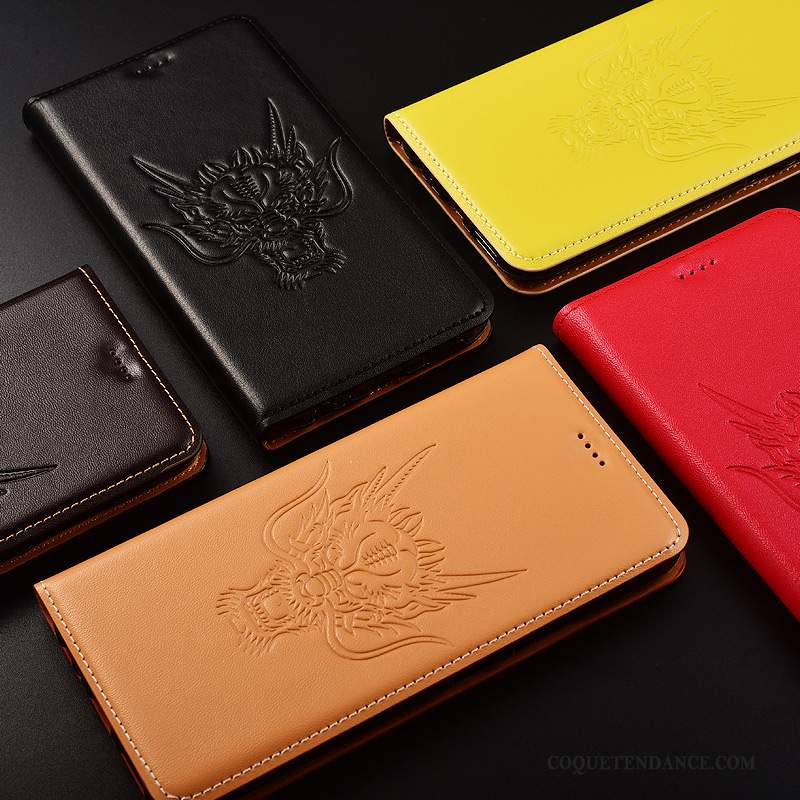 Huawei P10 Coque Étui Cuir Véritable Dragon De Téléphone Étui En Cuir