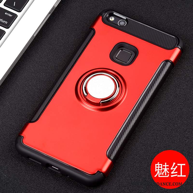 Huawei P10 Lite Coque Silicone Étui Magnétisme Rouge