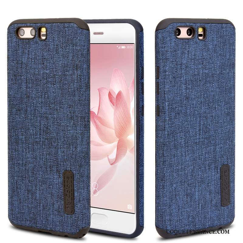 Huawei P10 Plus Coque Incassable Bleu Tendance Tissu De Téléphone