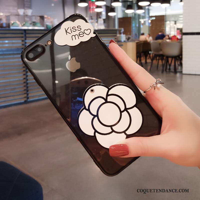 Huawei P10 Plus Coque Noir Marque De Tendance Fleur Cou Suspendu De Téléphone