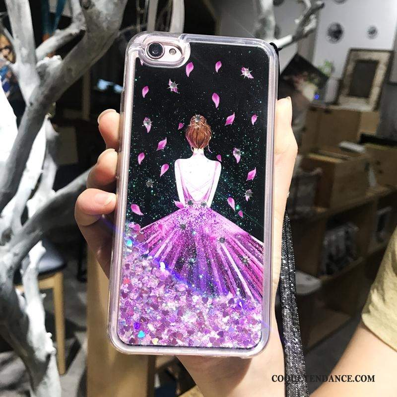 Huawei P10 Plus Coque Étui Strass Violet Liquide Silicone