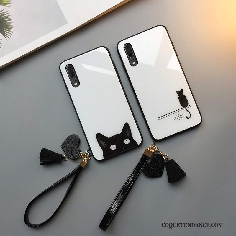 Huawei P20 Coque Blanc Tendance Silicone Ornements Suspendus De Téléphone