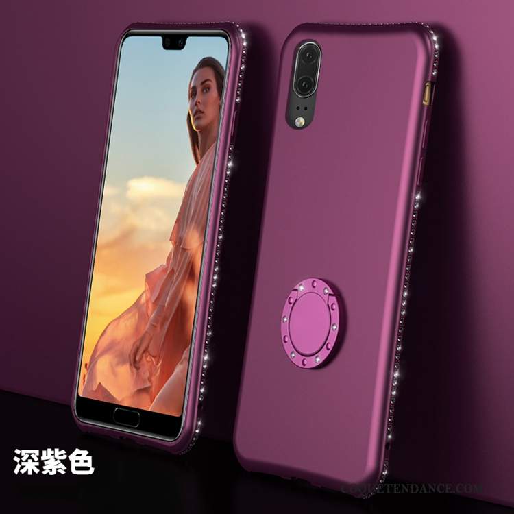 Huawei P20 Coque Fluide Doux Créatif Tendance Violet Tout Compris