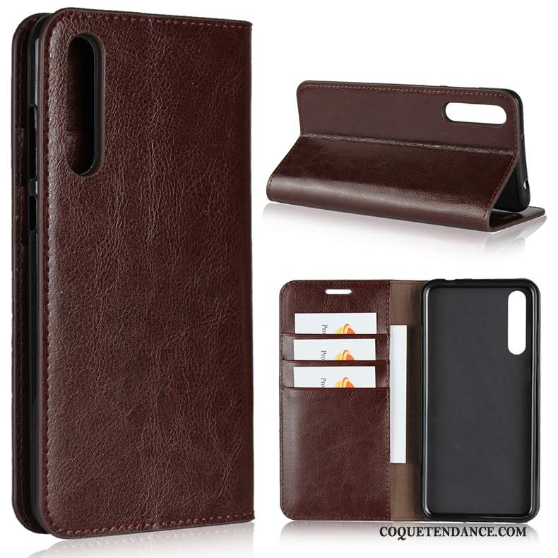 Huawei P20 Coque Housse Protection Marron Membrane Étui