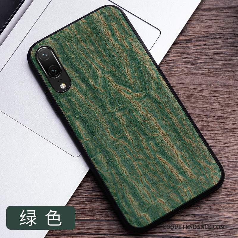 Huawei P20 Coque Modèle Fleurie Cuir Véritable Luxe Personnalisé Incassable