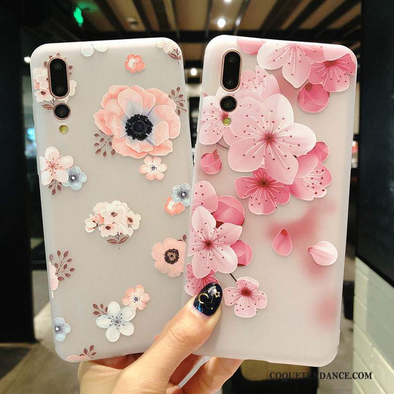 Huawei P20 Pro Coque Incassable Rose De Téléphone Tout Compris Ornements Suspendus