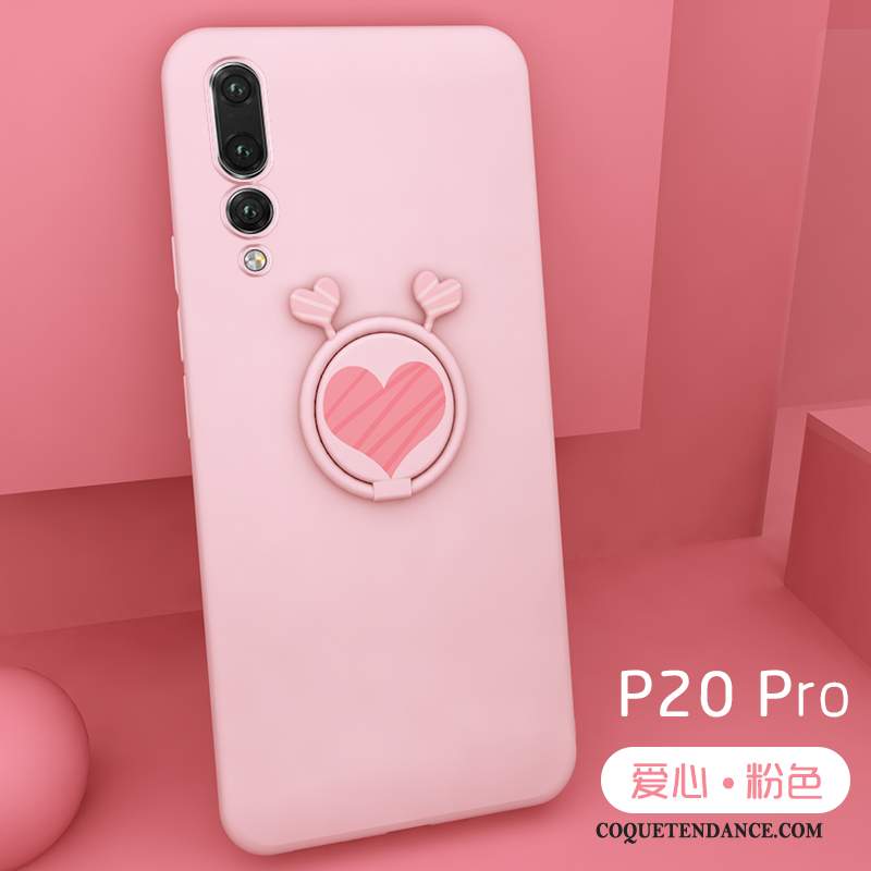 Huawei P20 Pro Coque Rose Étui Incassable Fluide Doux