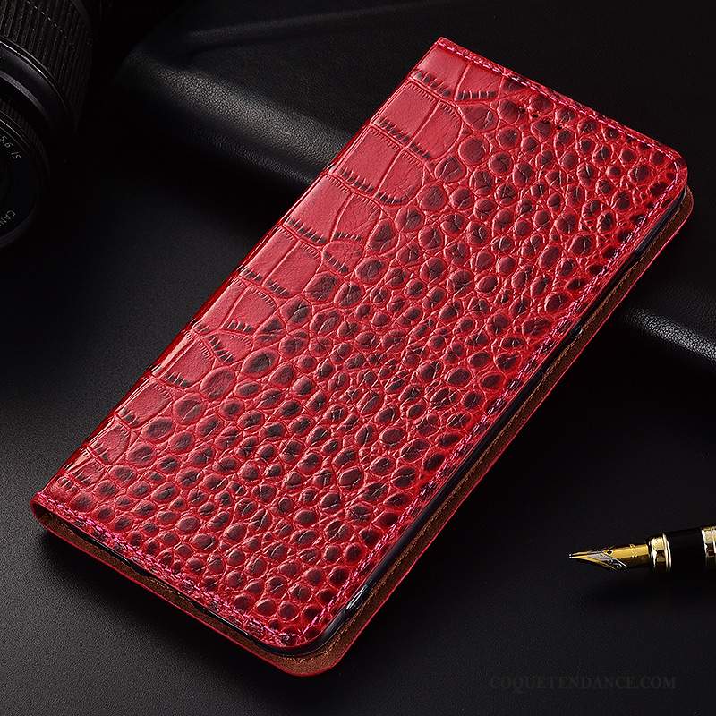 Huawei P20 Pro Coque Étui En Cuir De Téléphone Cuir Véritable Fluide Doux Rouge