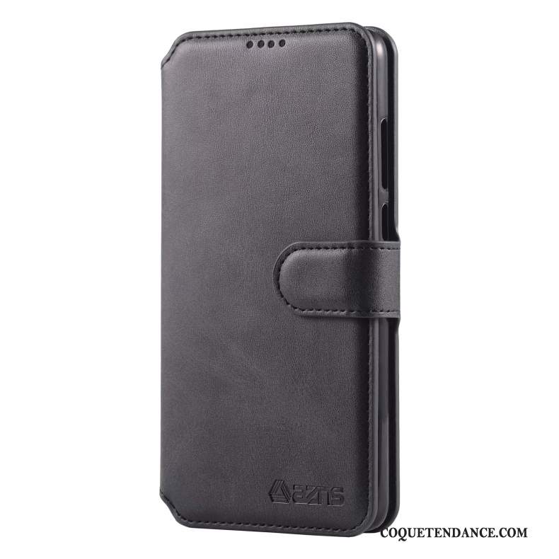 Huawei P30 Lite Coque De Téléphone Membrane Étui En Cuir Noir Protection