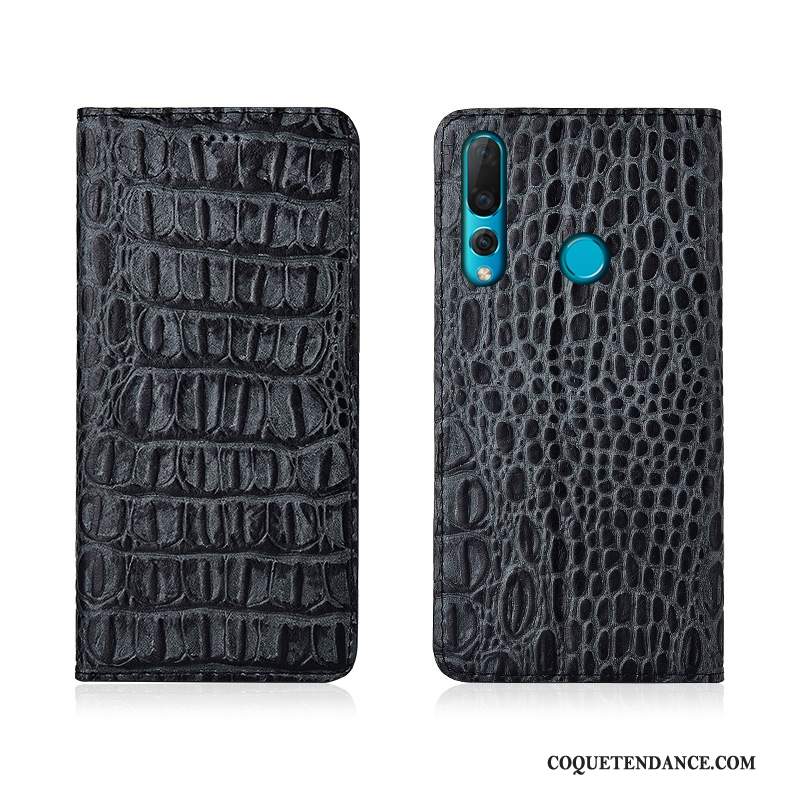 Huawei P30 Lite Coque Noir De Téléphone Cuir Véritable Incassable Étui