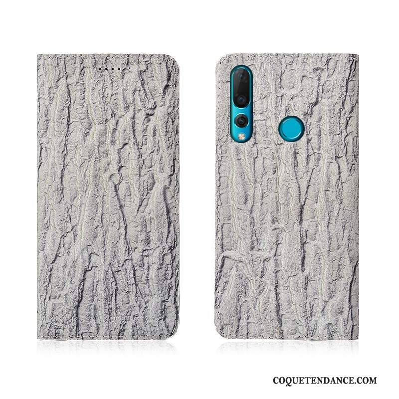 Huawei P30 Lite Coque Étui Arbres Clamshell Cuir Véritable Incassable