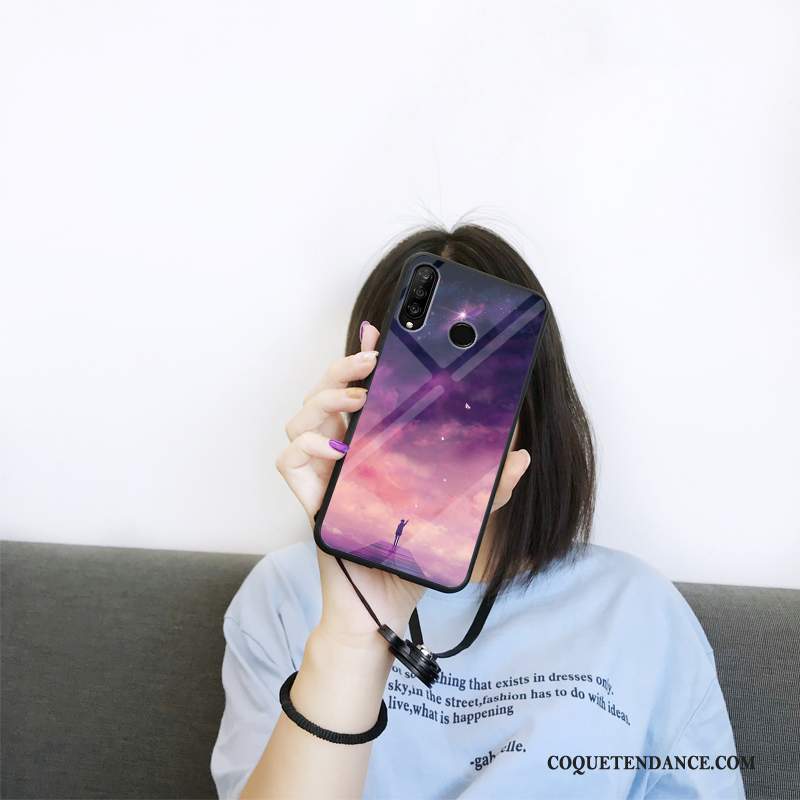 Huawei P30 Lite Coque Étui Personnalité Ornements Suspendus Créatif Violet