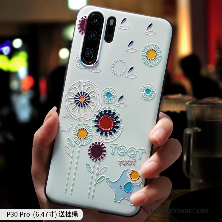 Huawei P30 Pro Coque Personnalité De Téléphone Délavé En Daim Net Rouge Charmant
