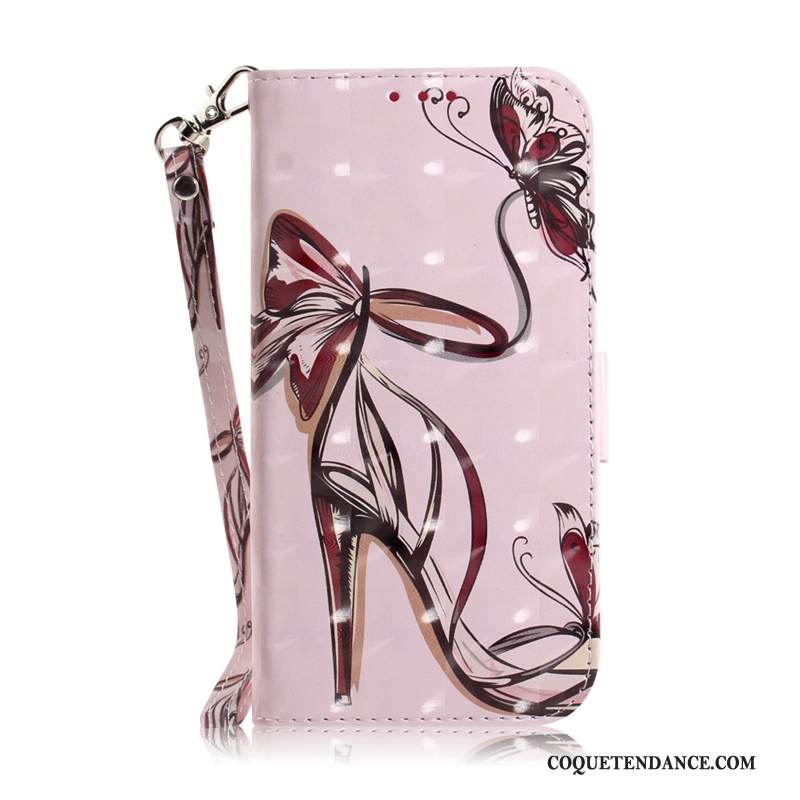 Huawei P30 Pro Coque Protection Étui En Cuir Rose Housse Haute