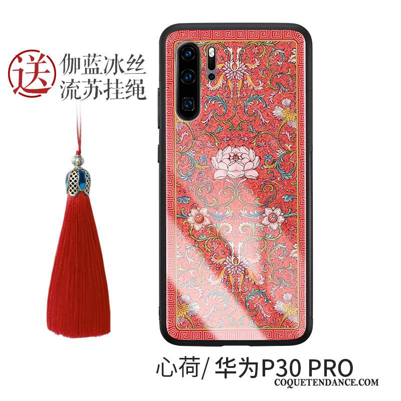 Huawei P30 Pro Coque Style Chinois De Téléphone Rouge Personnalité Incassable