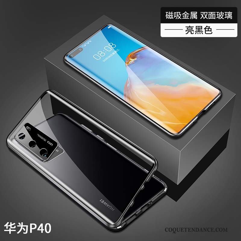 Huawei P40 Coque Border Incassable Métal Tout Compris Noir