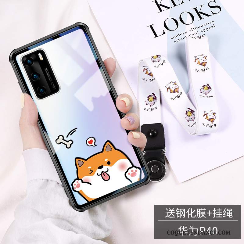 Huawei P40 Coque Ornements Suspendus Dessin Animé De Téléphone Net Rouge Étui