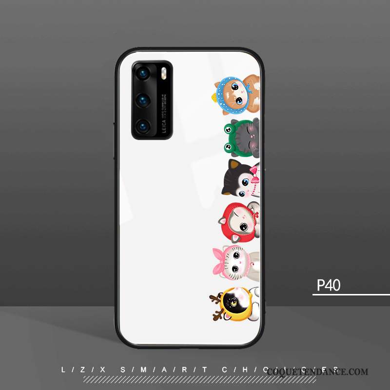 Huawei P40 Coque Personnalité Tout Compris Dessin Animé Petit Net Rouge