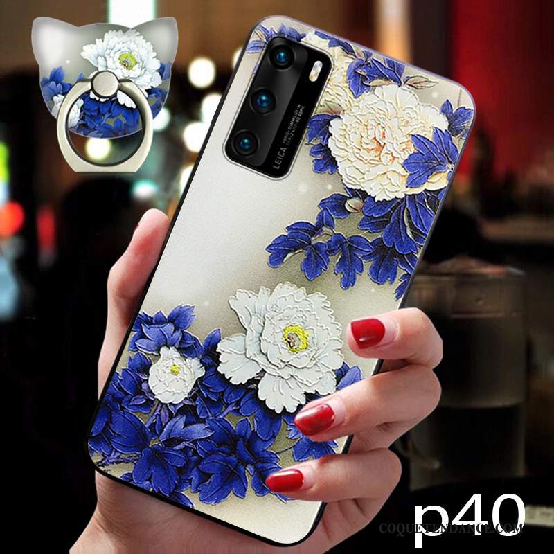 Huawei P40 Coque Style Chinois Incassable Vent Étui Silicone