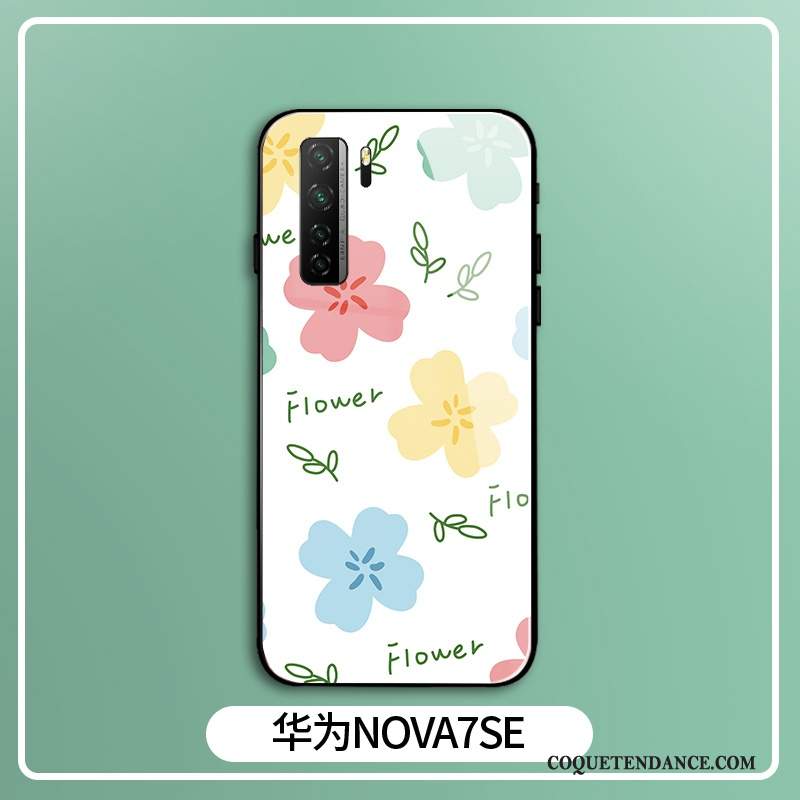 Huawei P40 Lite 5g Coque Net Rouge Petit Personnalité Blanc Fleur