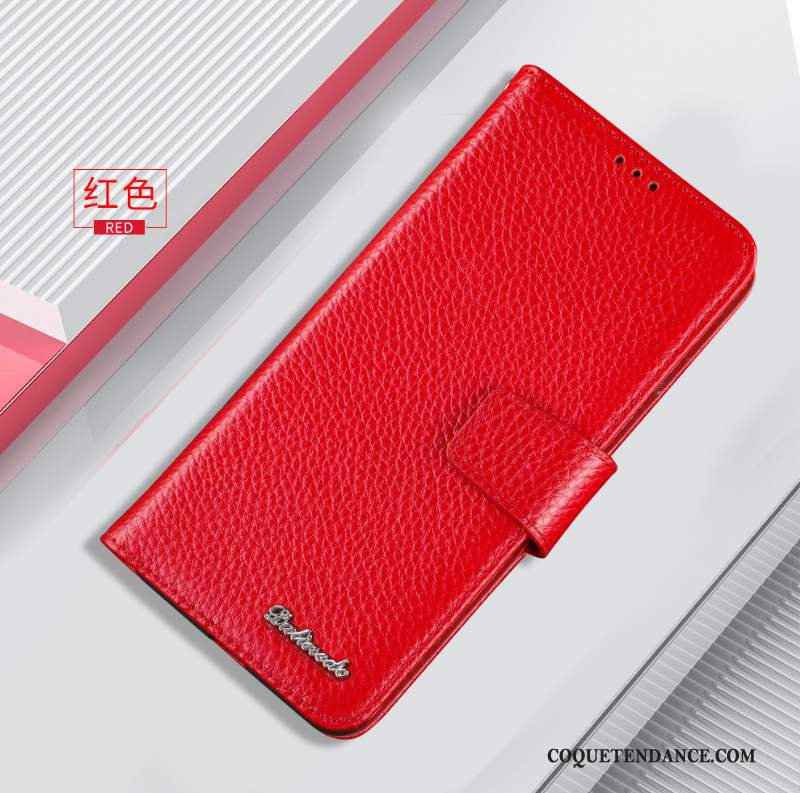 Huawei P40 Lite Coque Housse Portefeuille Cuir Véritable Carte