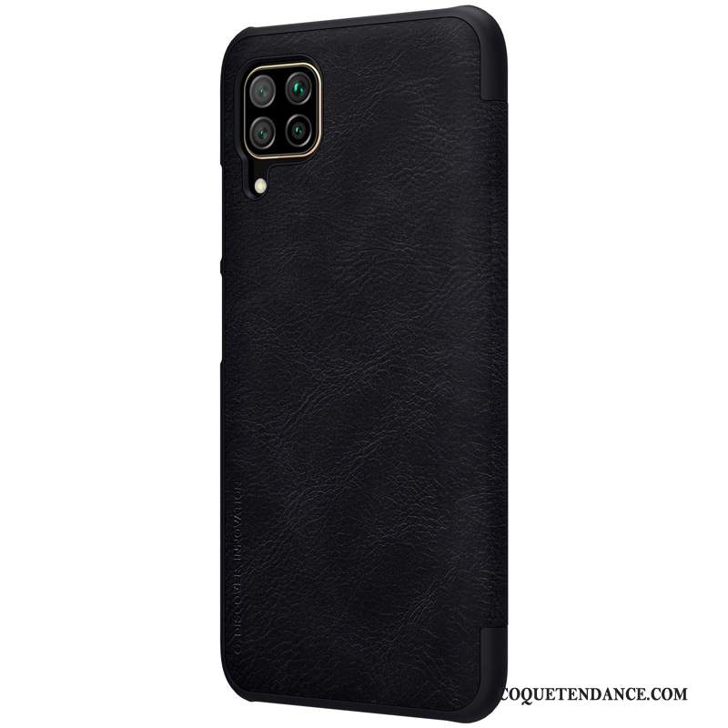 Huawei P40 Lite Coque Étui En Cuir Protection Noir De Téléphone