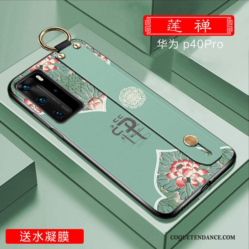 Huawei P40 Pro Coque Fluide Doux Style Chinois Très Mince Personnalité Silicone