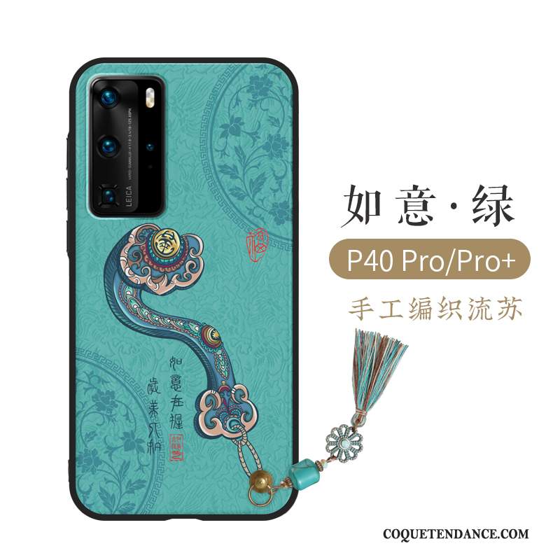 Huawei P40 Pro Coque Gaufrage Style Chinois Créatif Luxe Protection