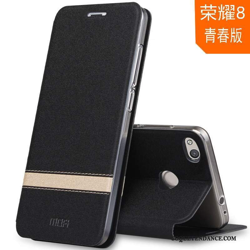 Huawei P8 Lite 2017 Coque Incassable Housse De Téléphone Étui En Cuir Noir